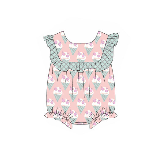 Baby Infant Girls Pink Popstick Ruffles Rompers preorder