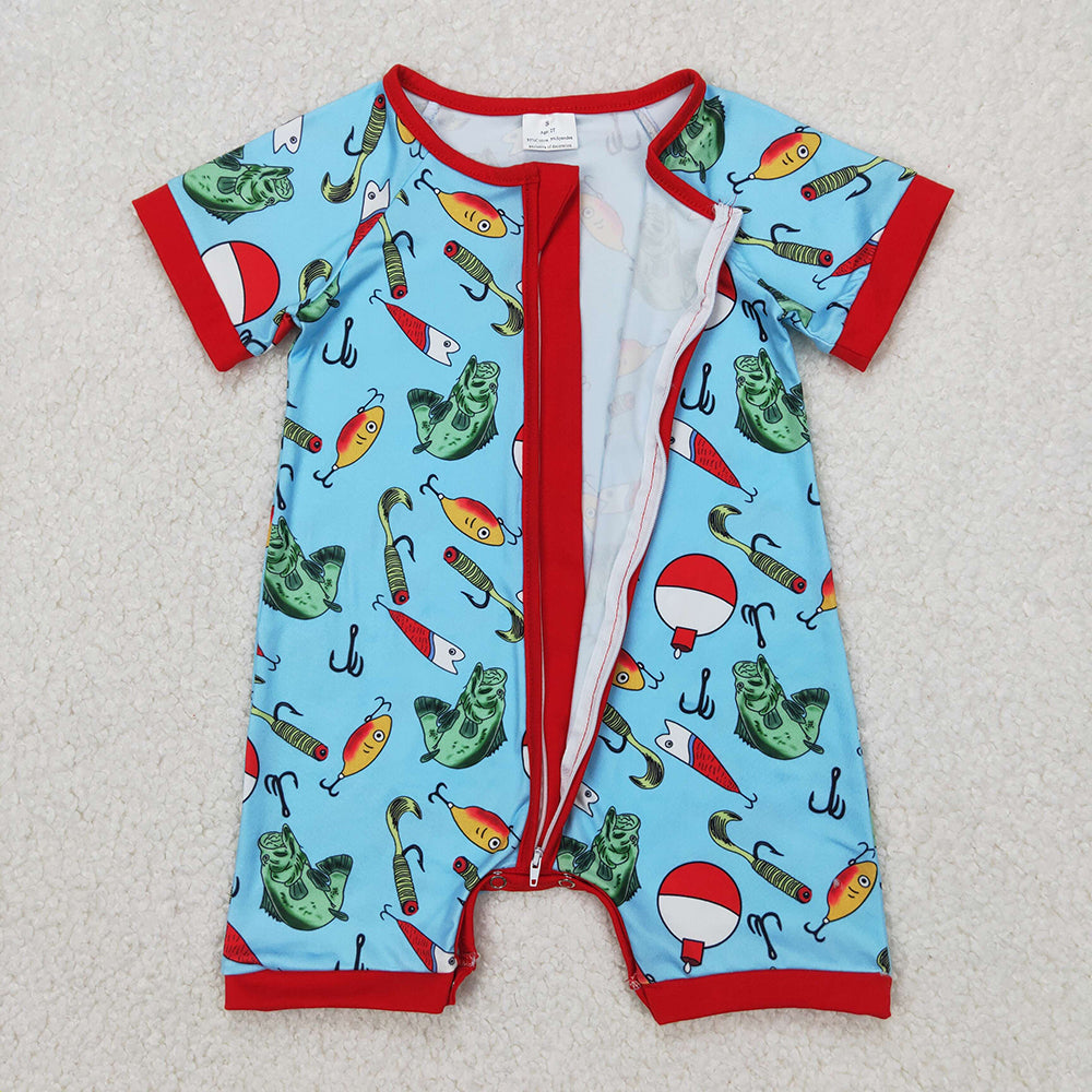 Baby Infant Boys Fishing Float Zip Rompers