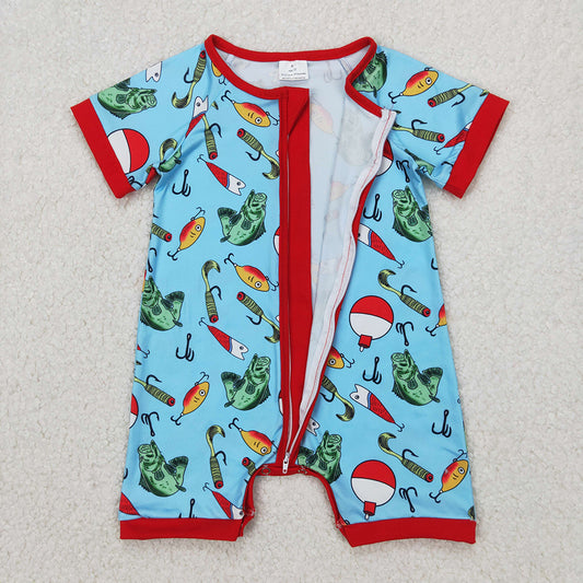 Baby Infant Boys Fishing Float Zip Rompers