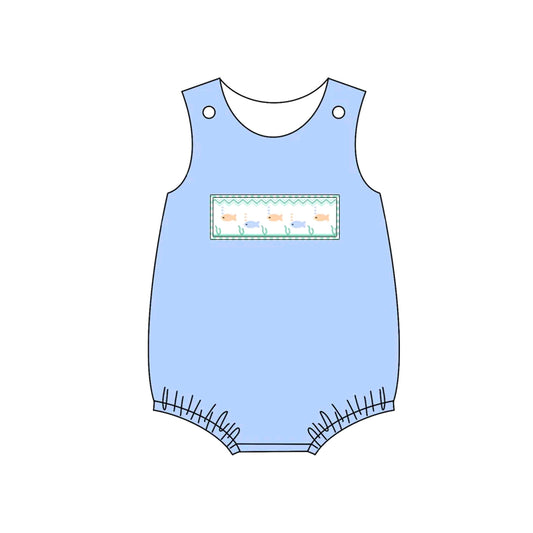 Baby Infant Boys Fishes Sleeveless Rompers preorder