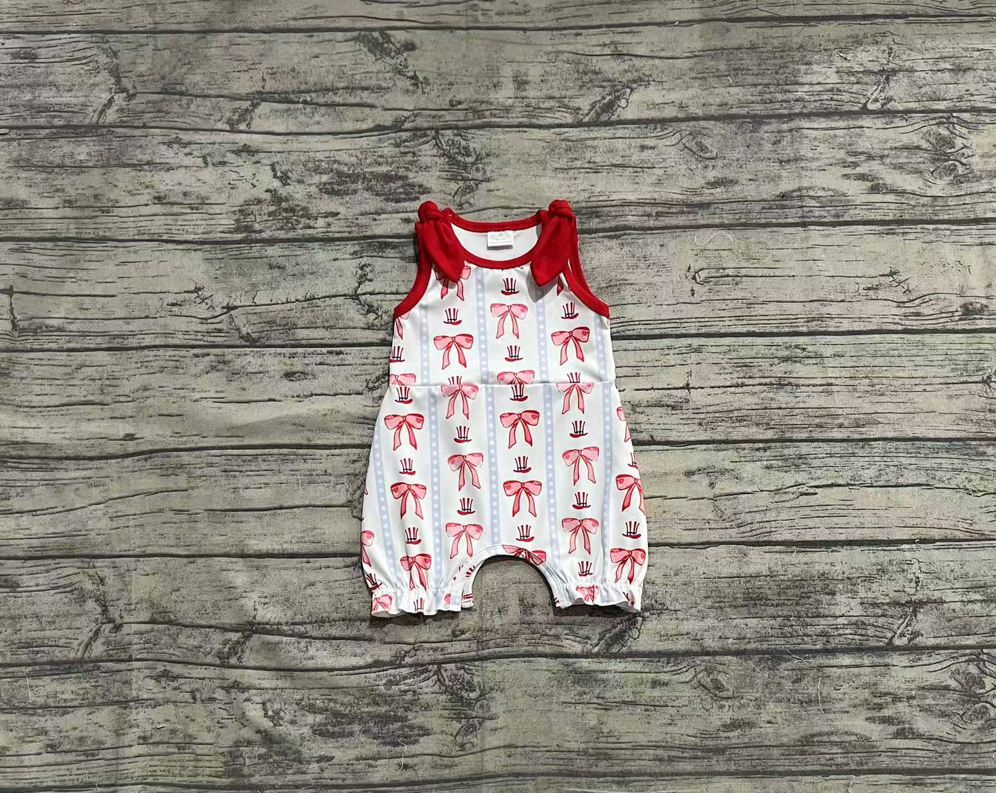 Baby Infant Girls 4th Of July Bows Hats Rompers