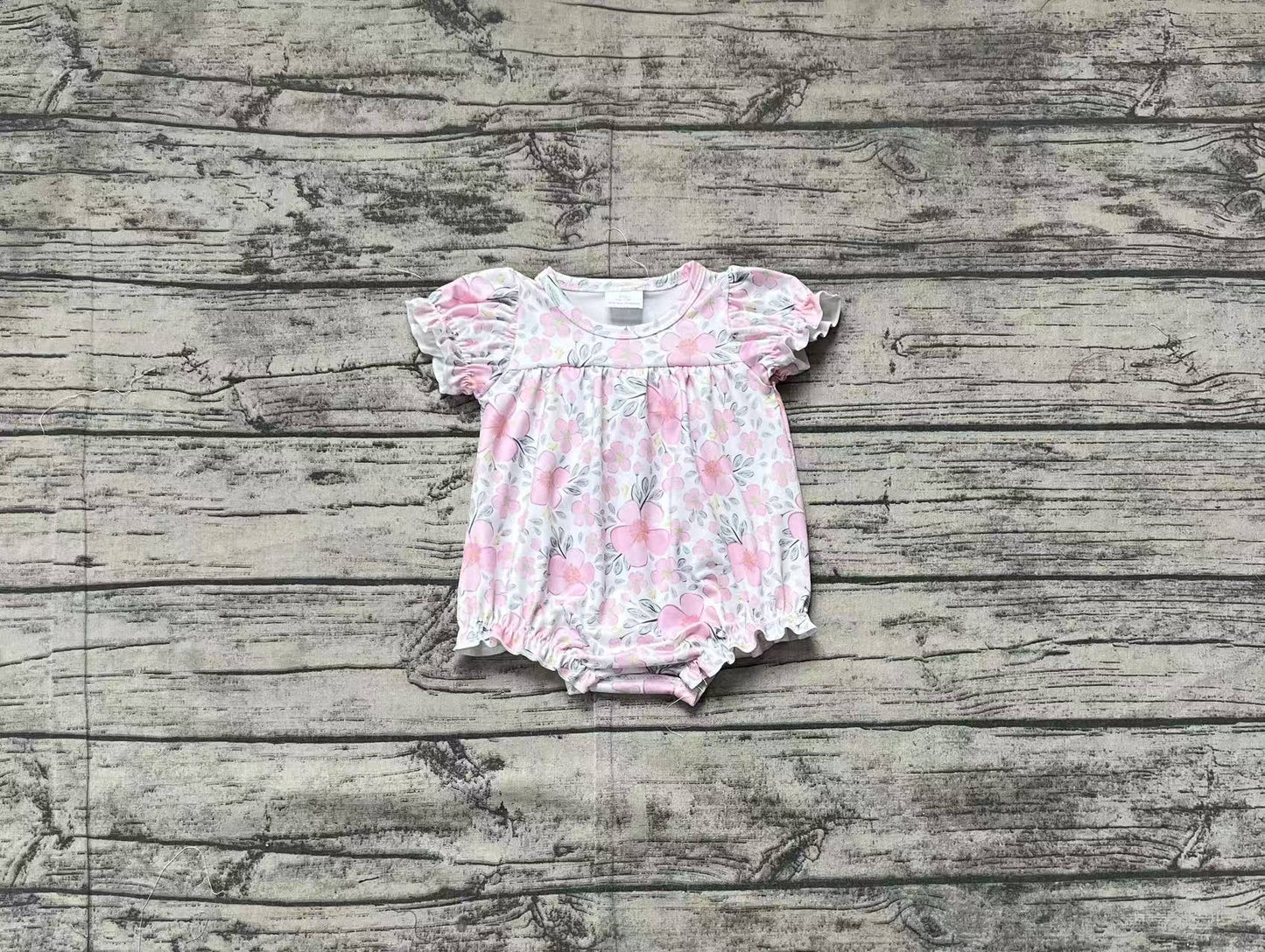 Baby Infant Girls Pink Flowers Leaves Rompers preorder