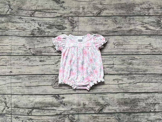 Baby Infant Girls Pink Flowers Leaves Rompers preorder