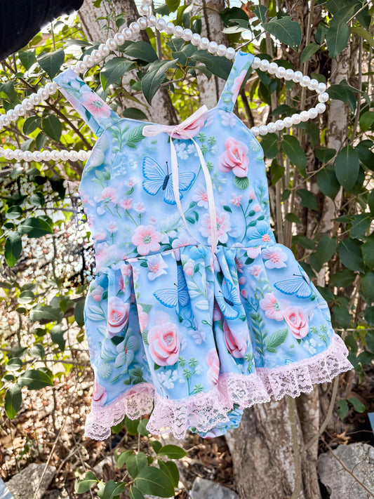 Baby Infant Girls Flowers Butterfly Straps Rompers preorder