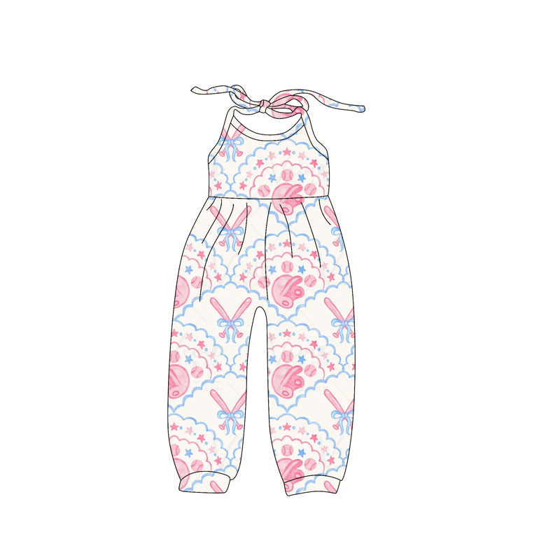 Baby Girls Baseball Halter Jumpsuits preorder