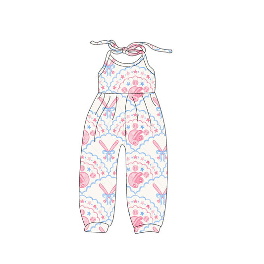 Baby Girls Baseball Halter Jumpsuits preorder