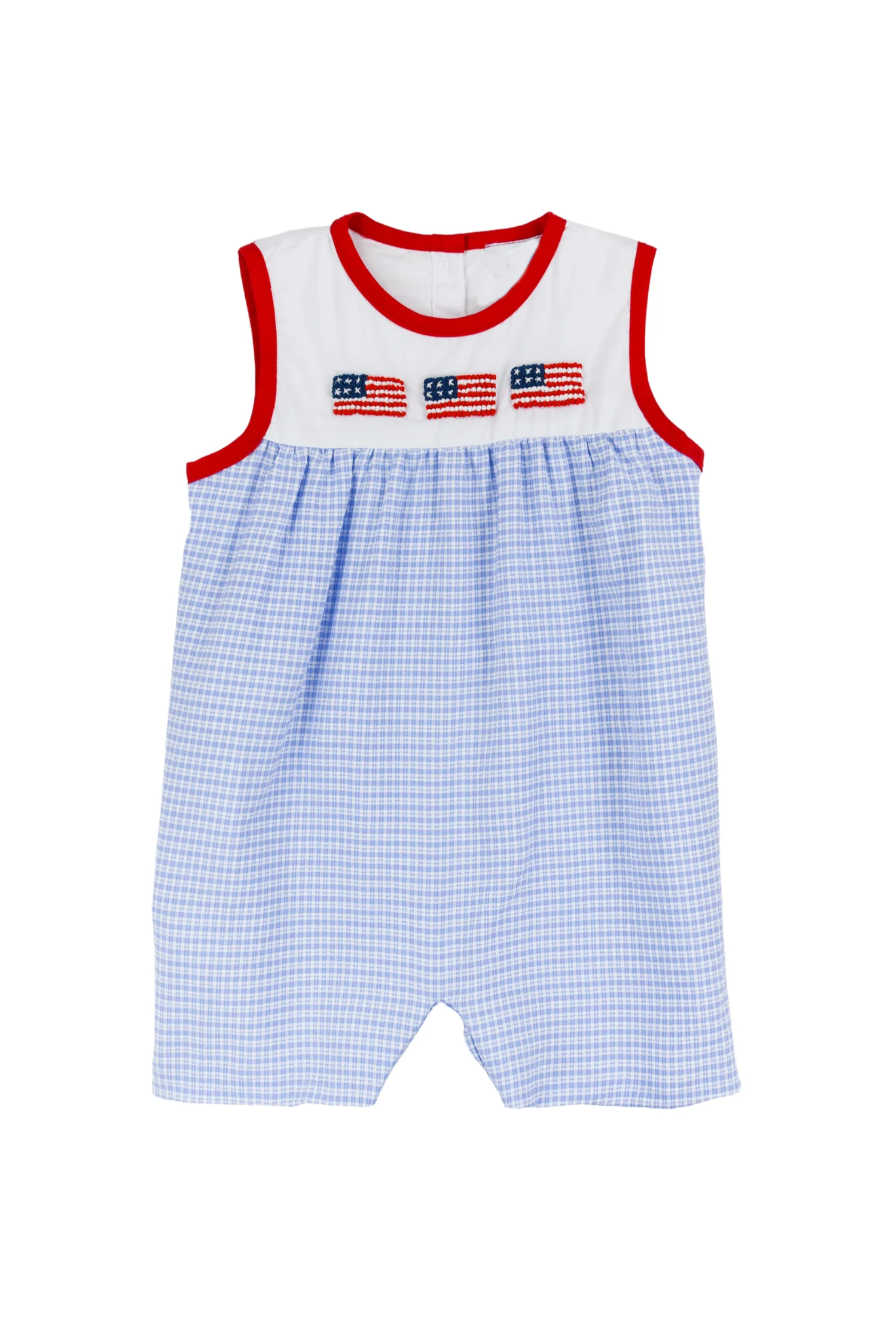 Baby Infant Boys Blue Checkered Flags Rompers preorder