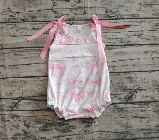 Baby Infant Girls Daddy's Girl Bows Rompers