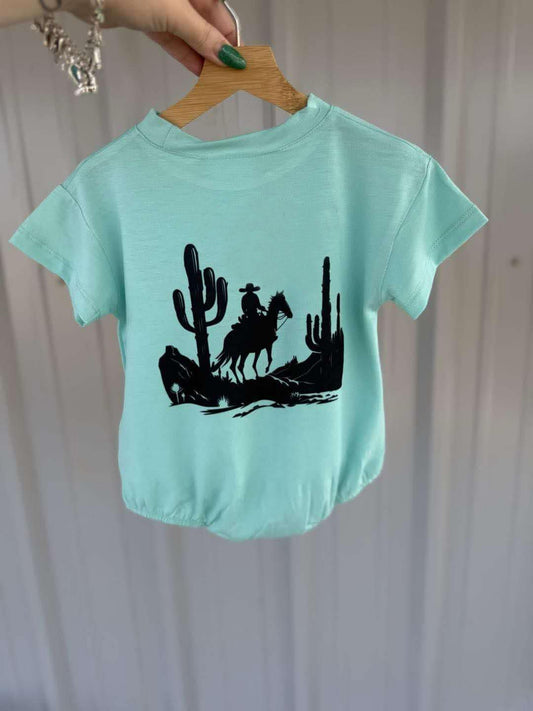 Baby Infant Boys Western Rodeo Cactus Rompers preorder