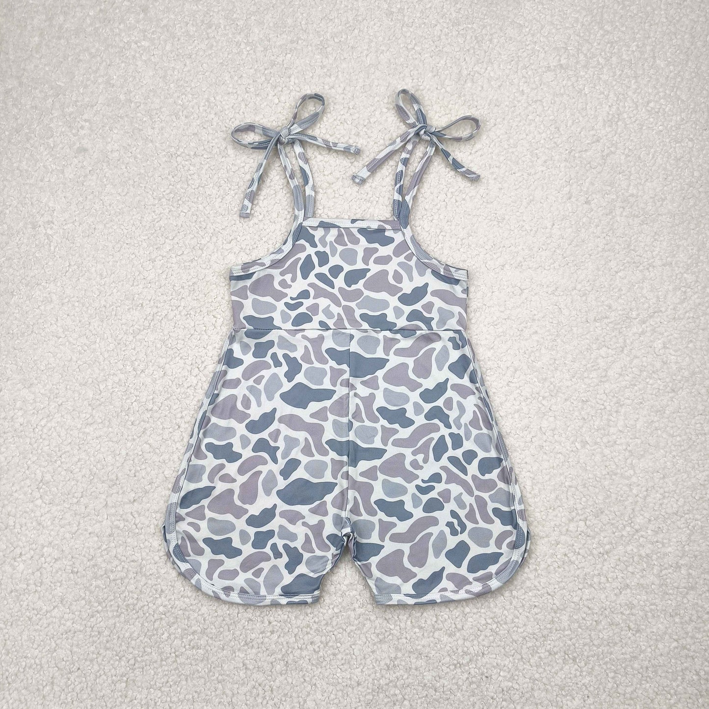 USA Shop Baby Girls Strap Light Grey Camo Short Jumpsuits
