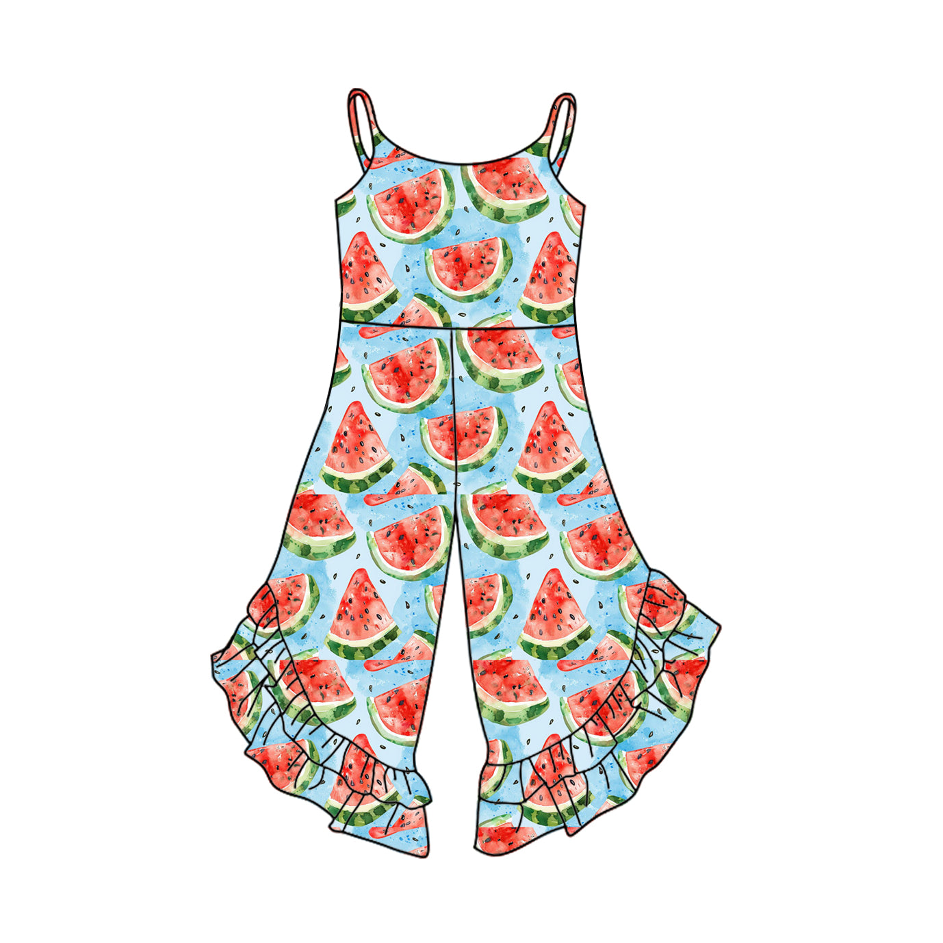 Baby Girls Summer Watermelon Straps Jumpsuits preorder