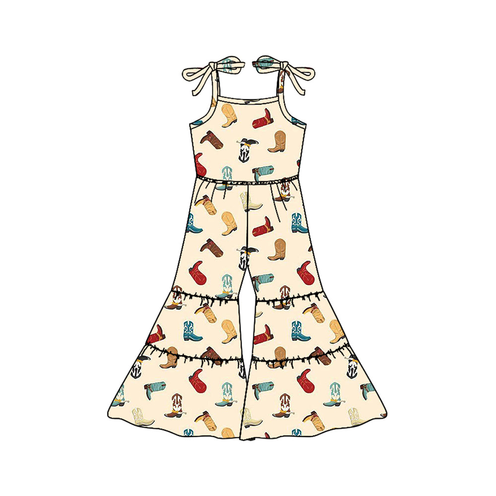 Baby Girls Western Colorful Boots Straps Jumpsuits preorder