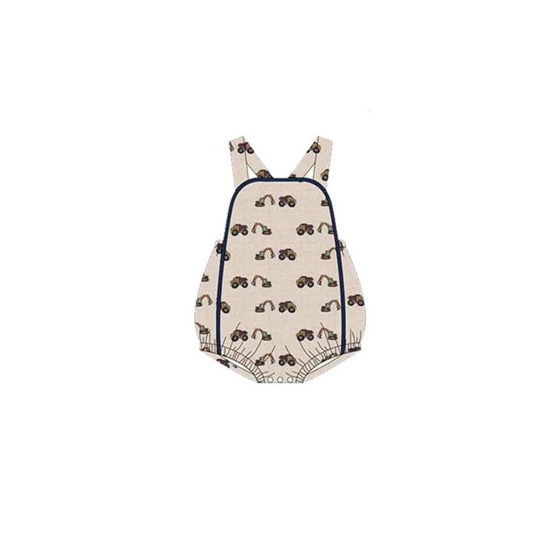 Baby Infant Boys Truck Digger Straps Rompers preorder