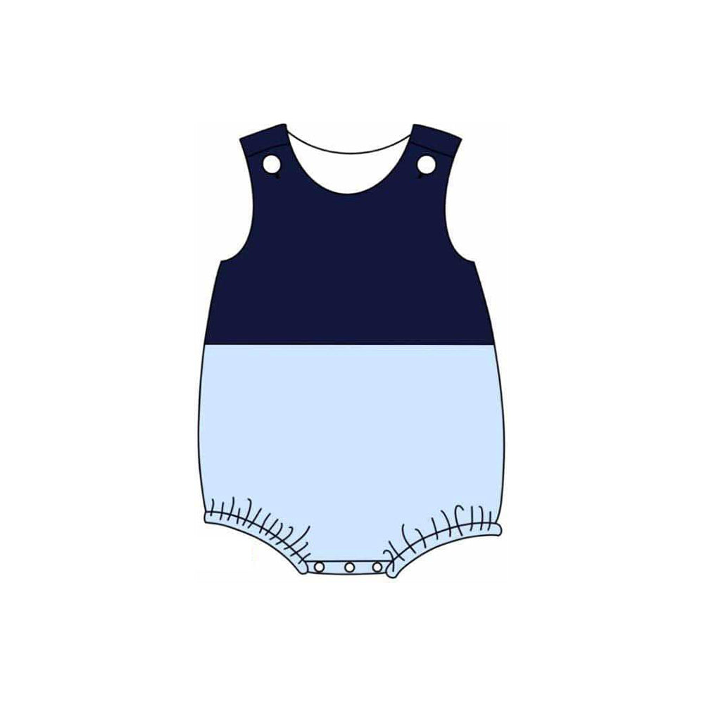 Baby Infant Boys Navy Blue Sleeveless Rompers preorder