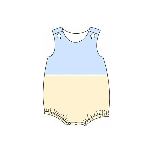 Baby Infant Boys Blue Yellow Sleeveless Rompers preorder
