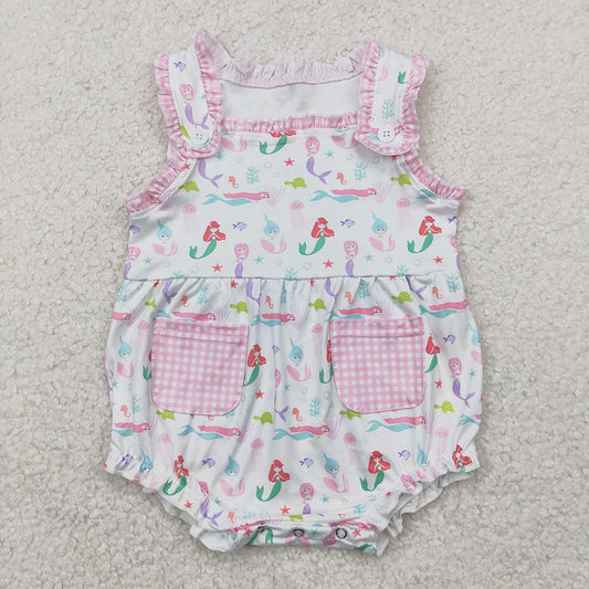Baby Infant Girls Mermaid Straps Rompers