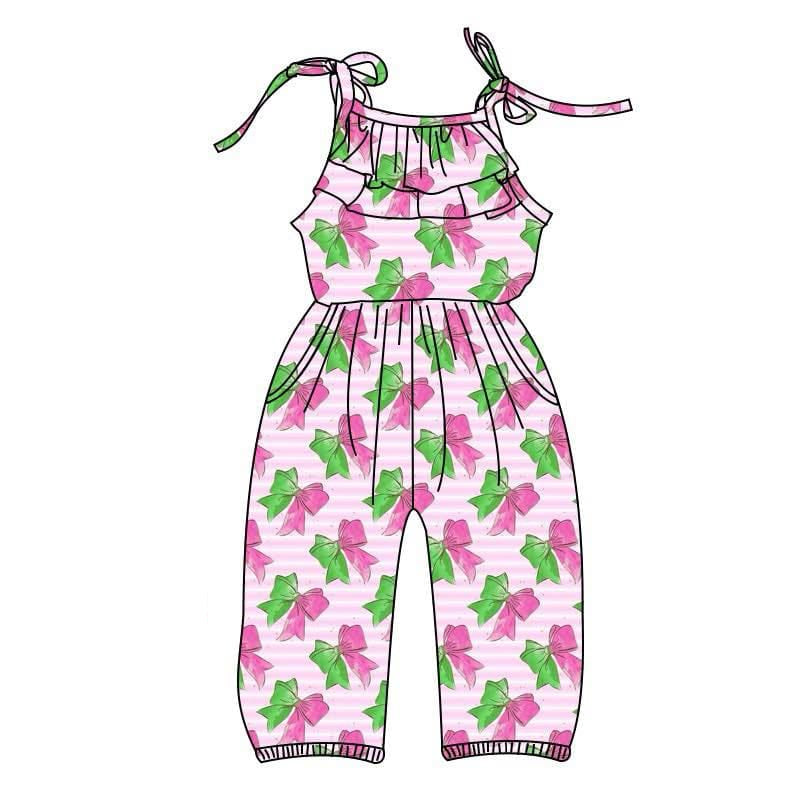 Baby Girls Watermelon Bows Straps Jumpsuits preorder