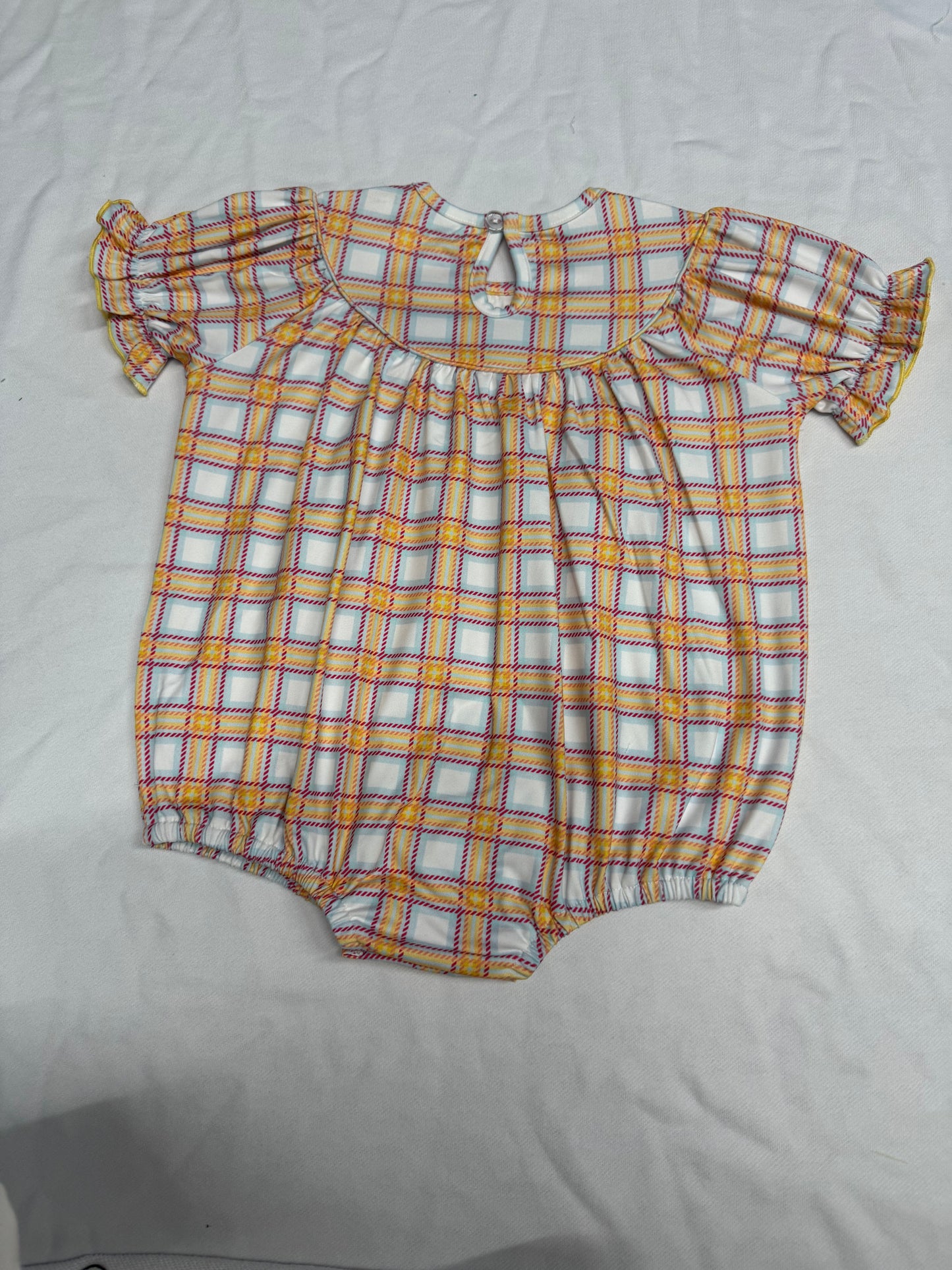 Baby Infant Girls Fall Plaid Cows Farm Smocked Rompers