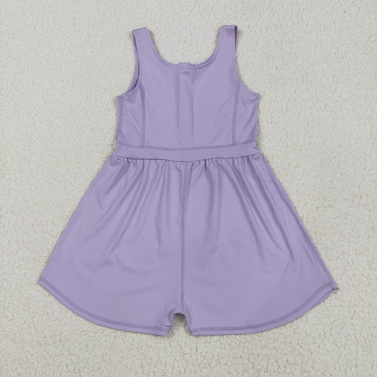 Baby Girls Lavender Sleeveless Yoga Jumpsuits