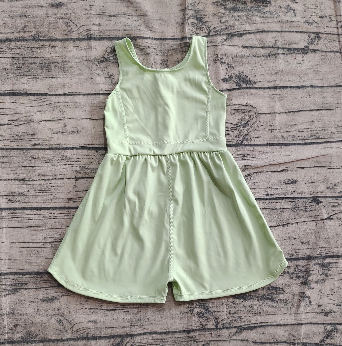 Baby Girls Light Green Sleeveless Yoga Jumpsuits