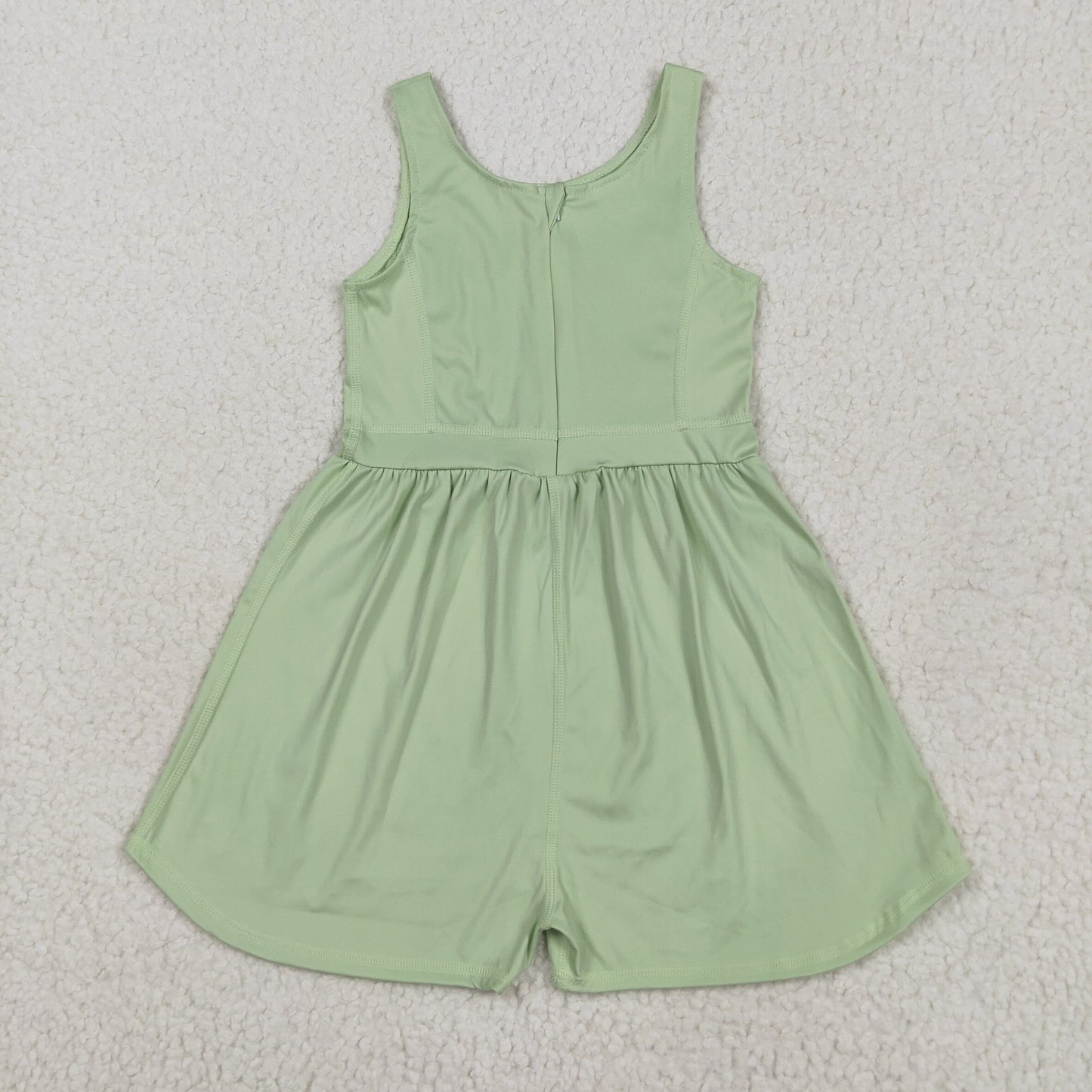 Baby Girls Light Green Sleeveless Yoga Jumpsuits