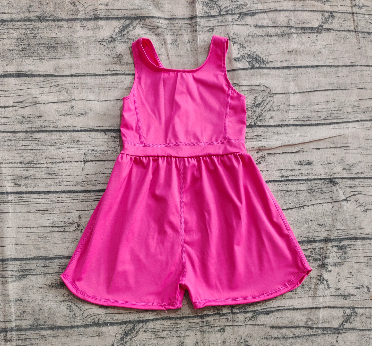 Baby Girls Hot Pink Sleeveless Yoga Jumpsuits