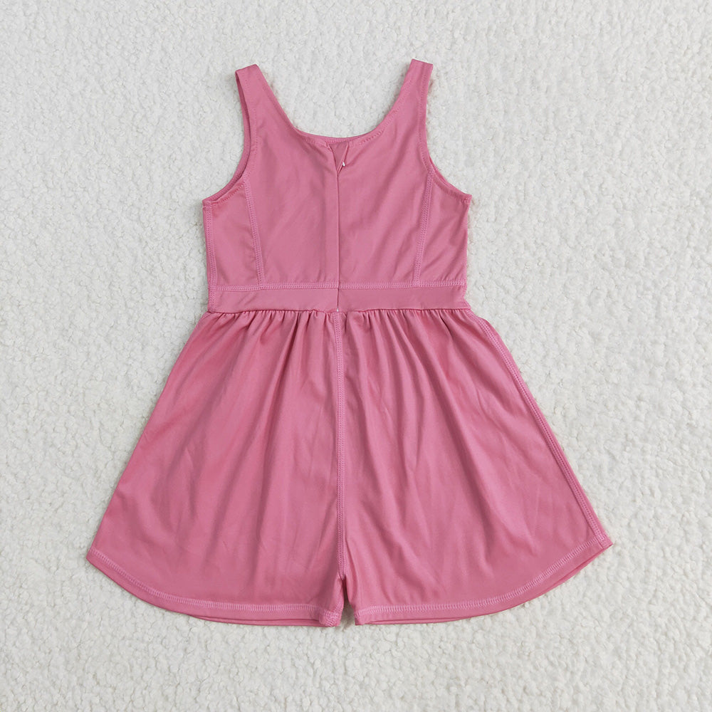 Baby Girls Pink Sleeveless Yoga Jumpsuits