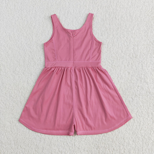 Baby Girls Pink Sleeveless Yoga Jumpsuits
