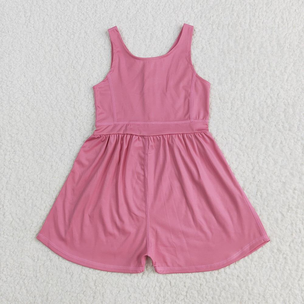 Baby Girls Pink Sleeveless Yoga Jumpsuits
