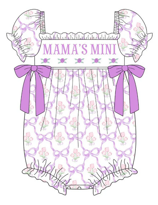 Preorder moq 5 Baby Girls Short Ruffle Sleeves Bows Mamas Mini Ruffle Rompers