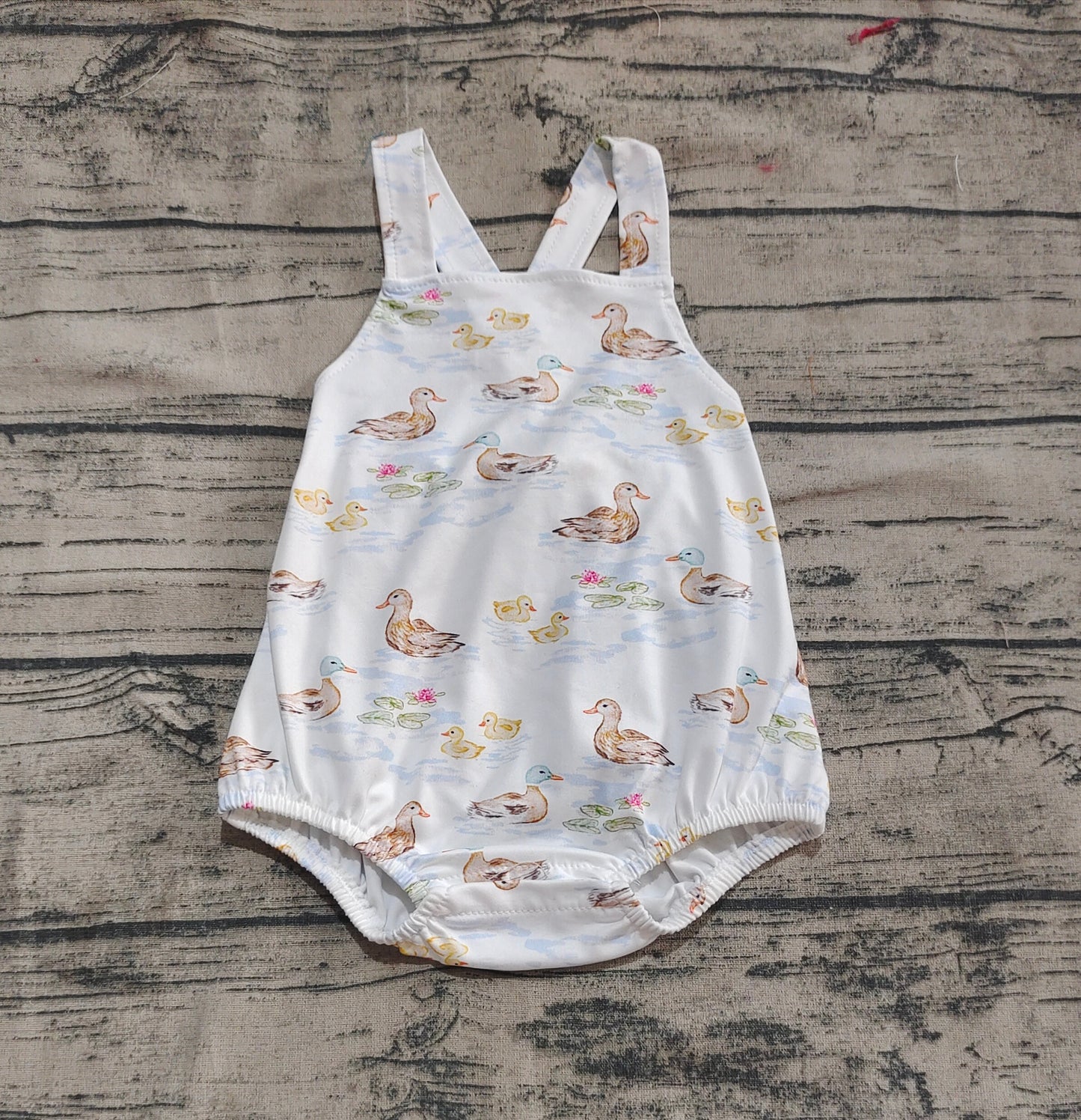 Baby Boys Strap Ducks Bubble Rompers