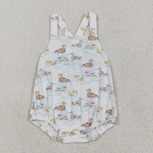 Baby Boys Strap Ducks Bubble Rompers