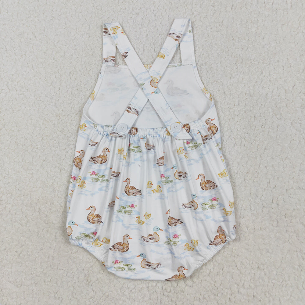 Baby Boys Strap Ducks Bubble Rompers