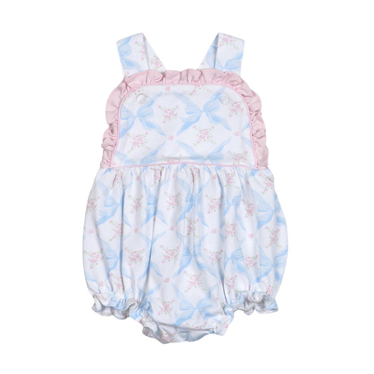 Preorder moq 5 Baby Girls Strap Bows Floral Ruffle Rompers