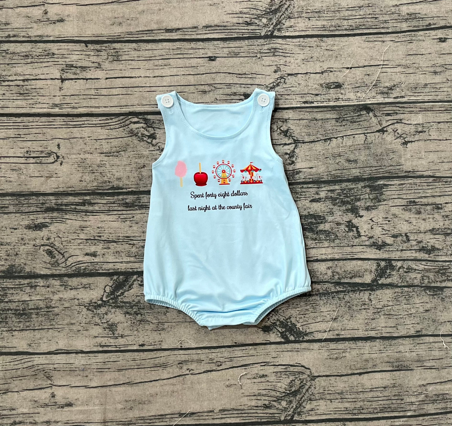 Baby Boys Blue Sleeveless Park Rompers