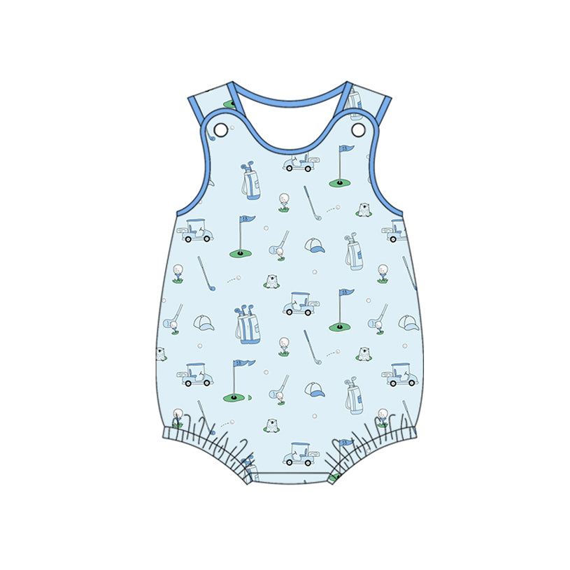 Baby Boys Blue Sleeveless Golf Rompers Preorder