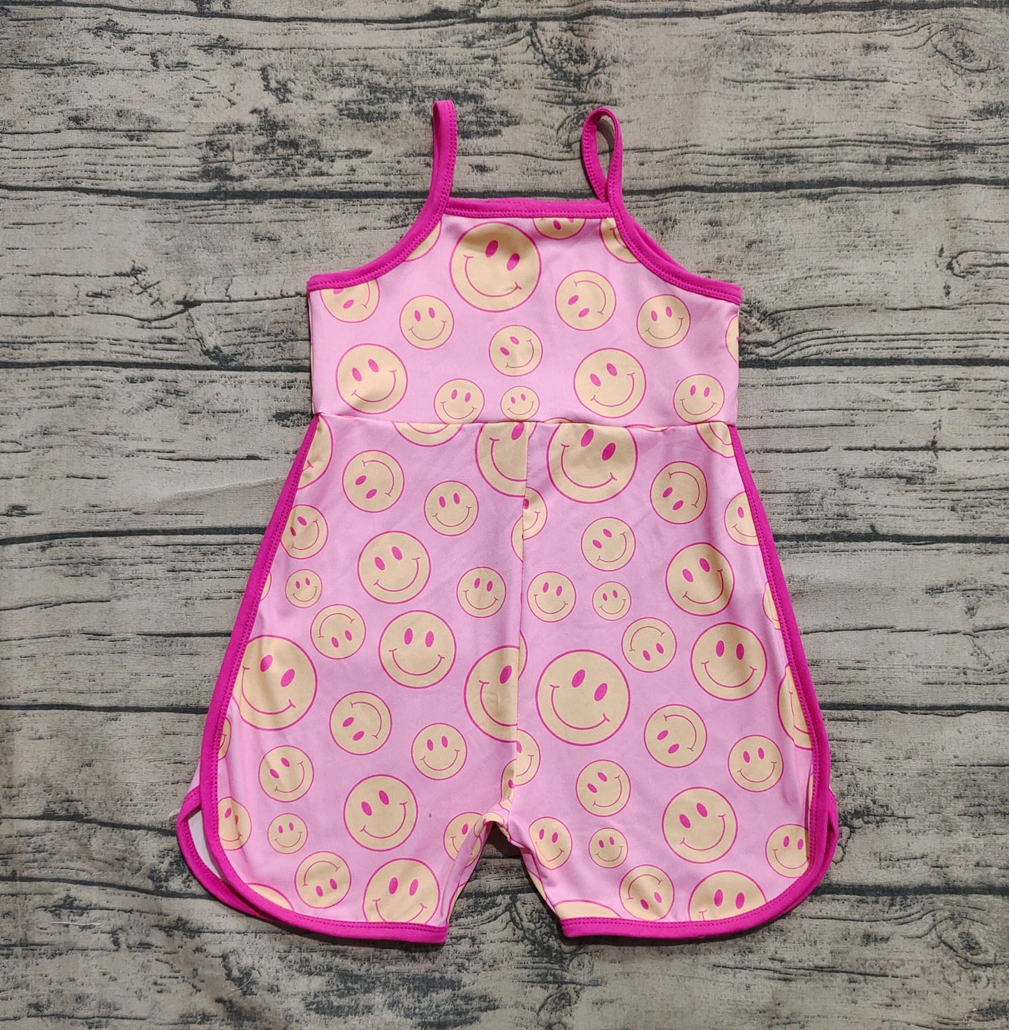 Baby Girls Pink Strap Smiles Pockets Jumpsuits