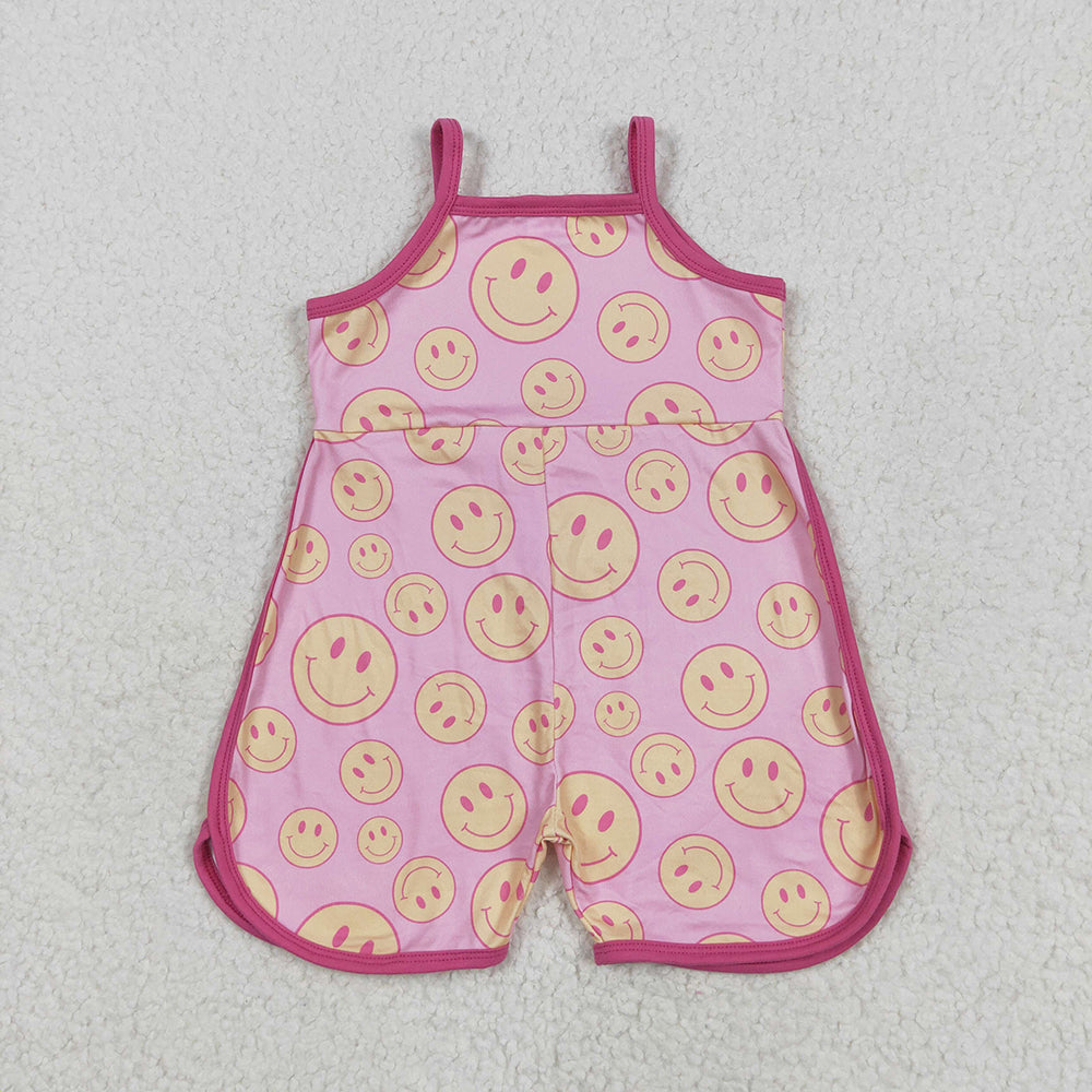 Baby Girls Pink Strap Smiles Pockets Jumpsuits
