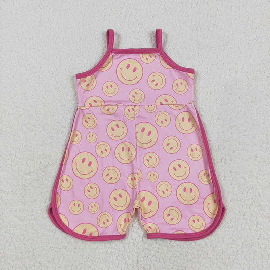 Baby Girls Pink Strap Smiles Pockets Jumpsuits