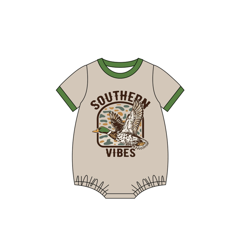 Baby Boys Short Sleeves Duck Southern Vibes Rompers Preorder