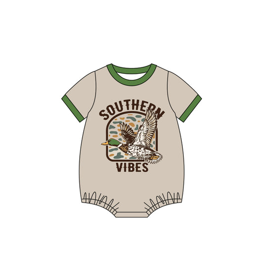 Baby Boys Short Sleeves Duck Southern Vibes Rompers Preorder