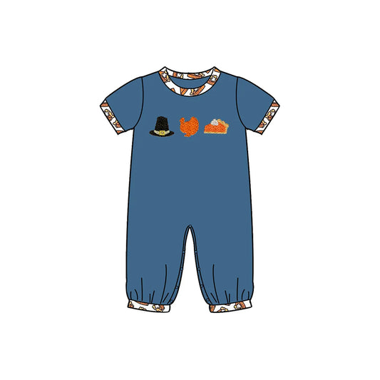 Baby Boys Navy Short Sleeves Turkey Hats Pant Rompers Preorder