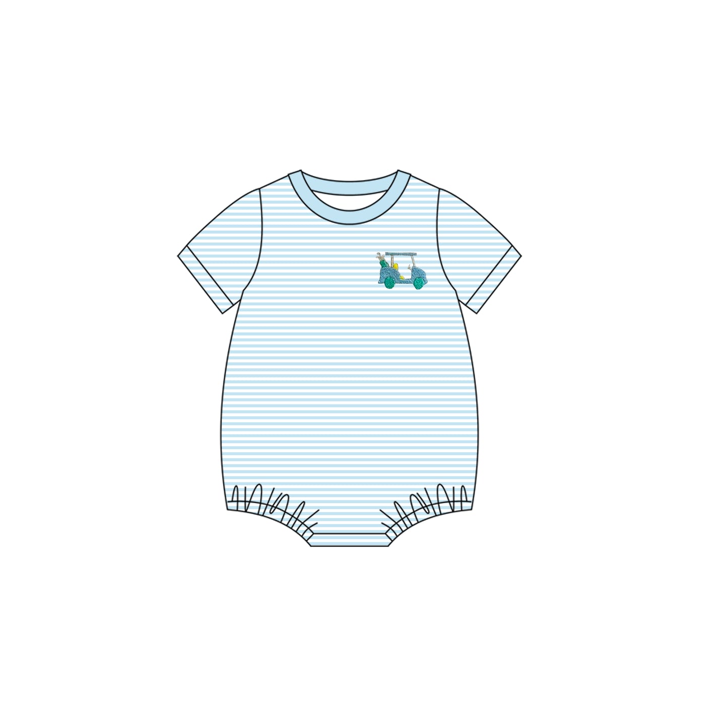 Baby Boys Blue Short Sleeves Golf Rompers Preorder