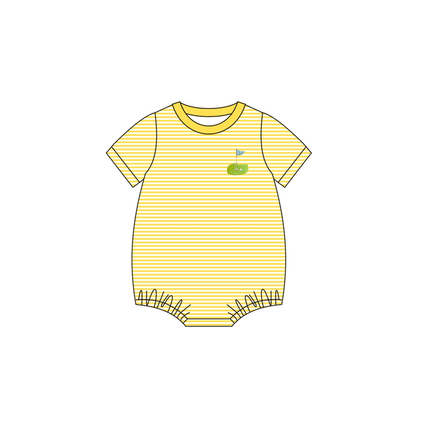 Baby Boys Yellow Short Sleeves Golf Rompers Preorder