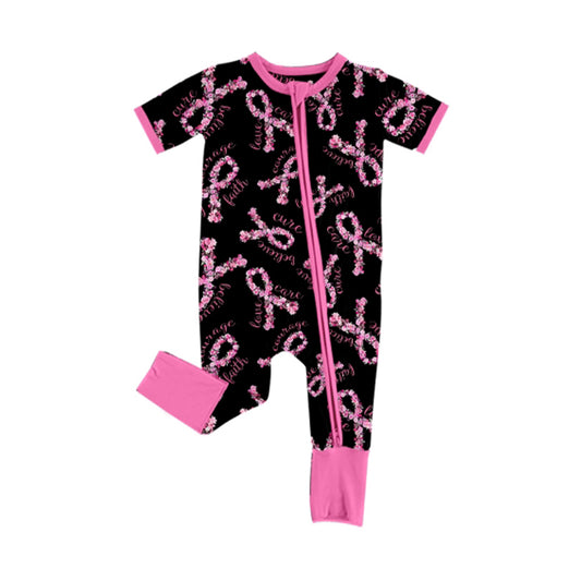 Baby Girls Flowers Bows Zipper Footie Rompers Preorder