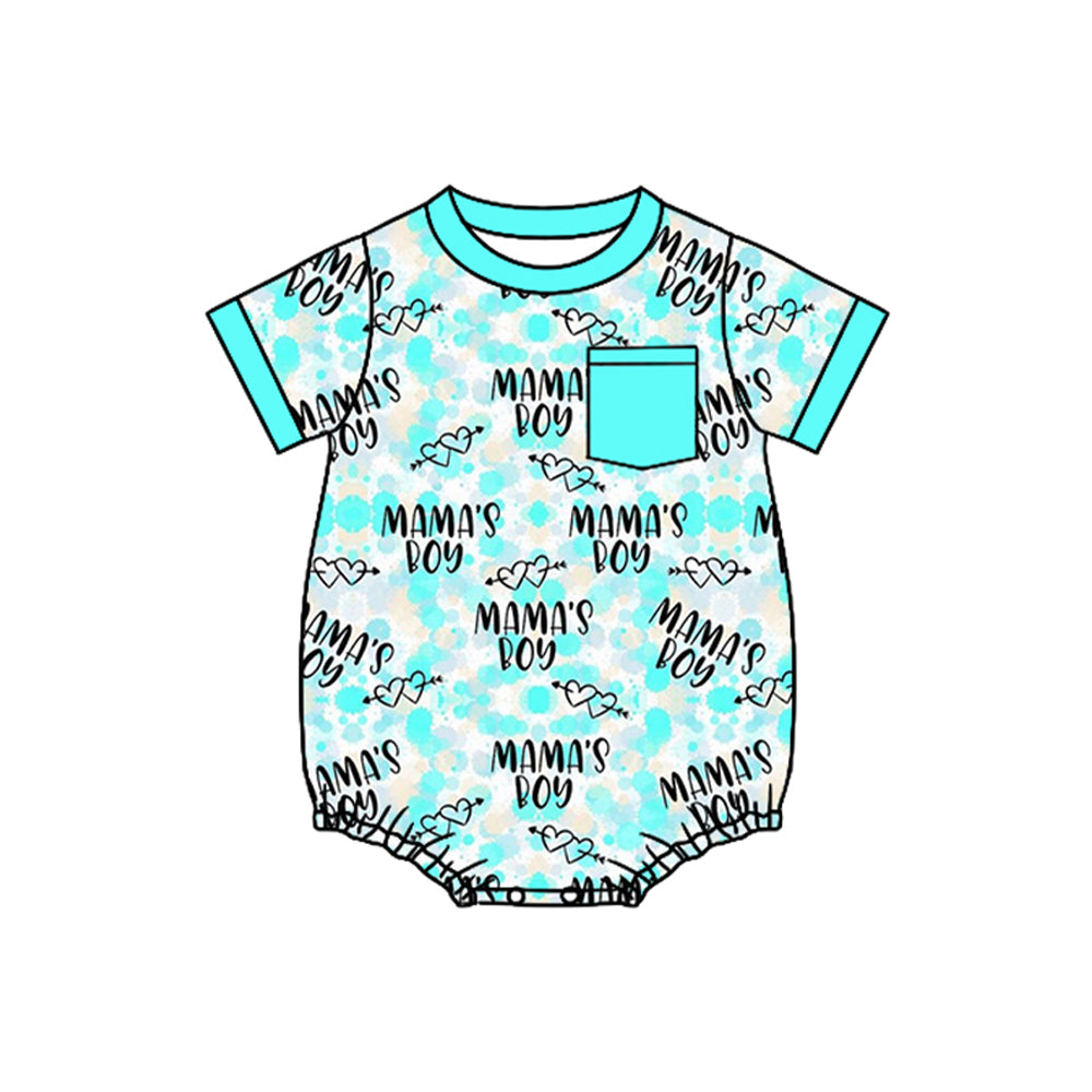 Baby Boys Aqua Pocket Mamas Boy Western Camo Rompers Preorder