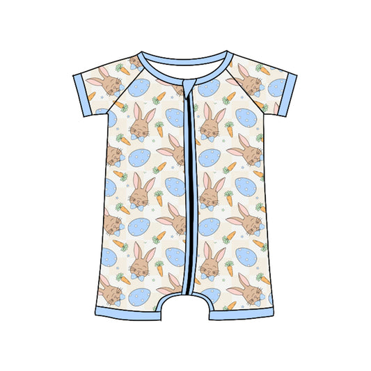 Baby Boys Rabbits Eggs Easter Shorts Zipper Rompers Preorder