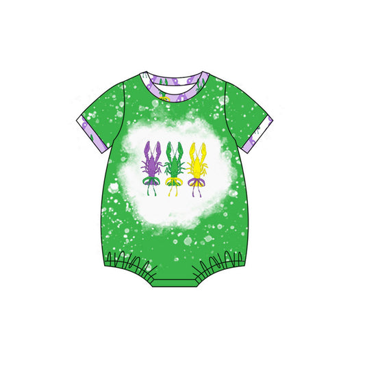 Baby Boys Short Sleeve Crayfishes Mardigras Rompers Preorder