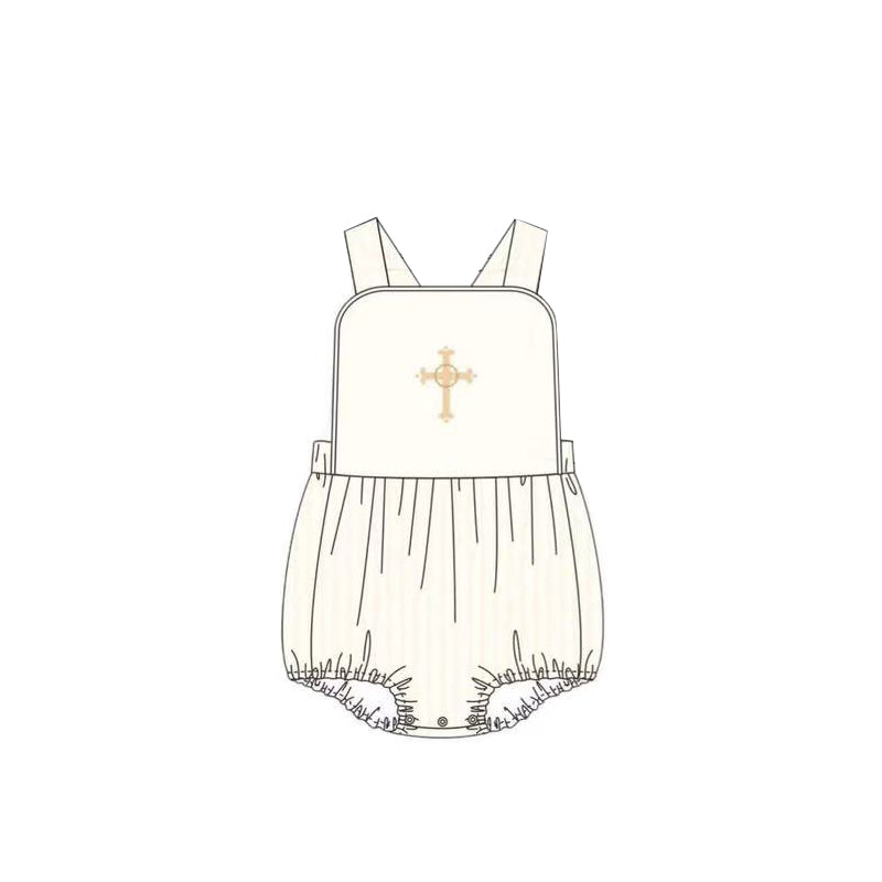 Baby Boys Strap Cross Easter Rompers Preorder