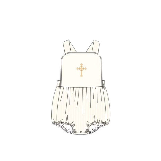 Baby Boys Strap Cross Easter Rompers Preorder